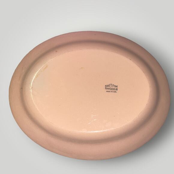 Vintage Homer Laughlin Kraft-Pink 11 1/2" Serving Platter Deep Dish Made In Usa - Picture 2 of 2